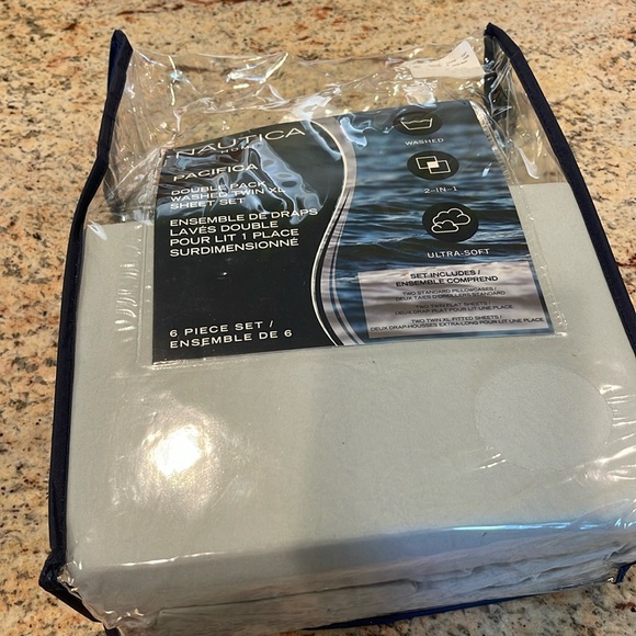 Nautica Home ONE SET Washed Twin XL Sheets Flat Sheet Fitted Sheet Pillowcase - Picture 1 of 4